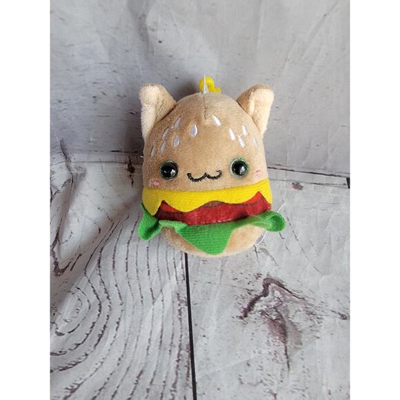 Cat Hamburger Plush Backpack Clip - Picture 1 of 5